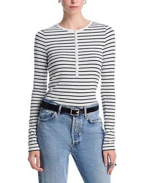 Rag & Bone $168 Knit Stripe Henley Top Long Sleeve XS Womens NEW